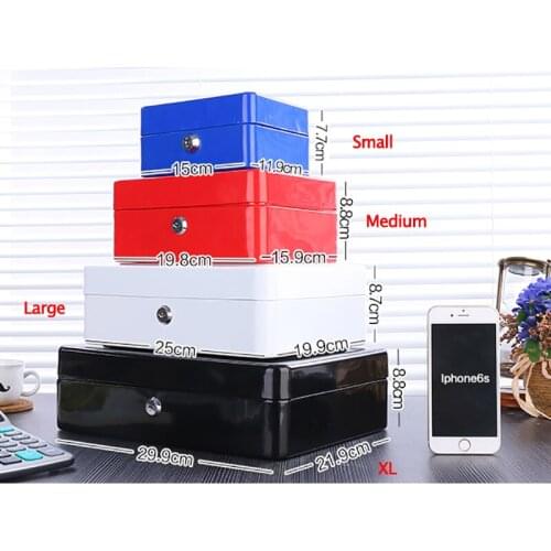 Money Box Safe Storage Box with Key Money Coin Box Metal Safe Jewelry Box Locker Secret Storage Money Bank Storage Box Organizer