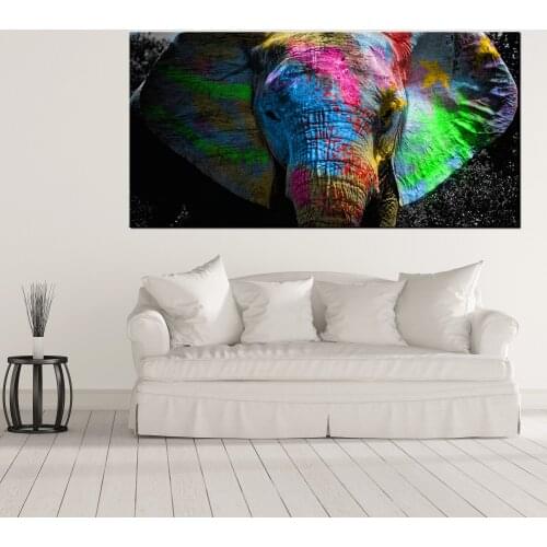 Colorful African Elephant Canvas Painting Wall Art Animal Oil Paintings Huge Size Wall Prints Posters For Living Room