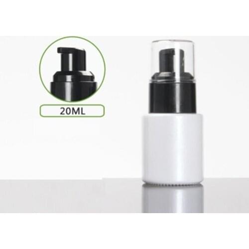 20ml frosted/green/blue/white glass bottle black pump clear lid serum/lotion/emulsion/foundation skin care cosmetic packing