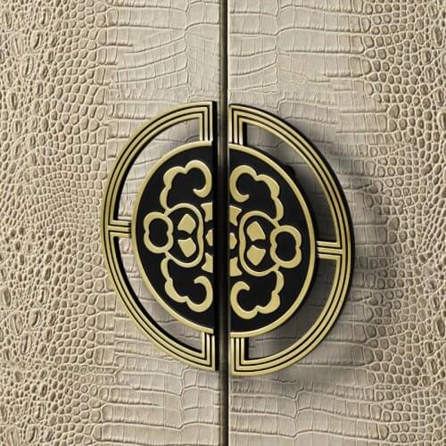 Lotus Flower Furniture Handles for Cabinets and Drawers Vintage Classic Knobs for Door/Cupboard Home Deco Accessory 32/64mm