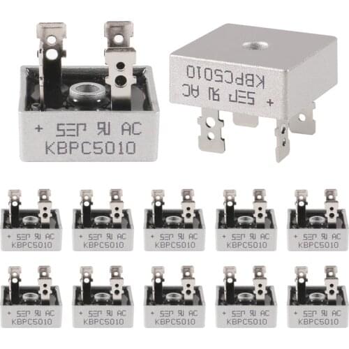 12PCS/Lot Bridge Rectifier Diode KBPC5010 50A 1000V Single Phase Bridge Rectifier Original Integrated Circuit