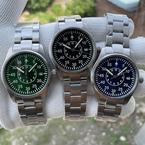 STEELDIVE Pilot Watch 40mm Type B Dial Automatic Mechanical Wrist Watches Men Sapphire Crystal 200m Waterproof Pilot Watch