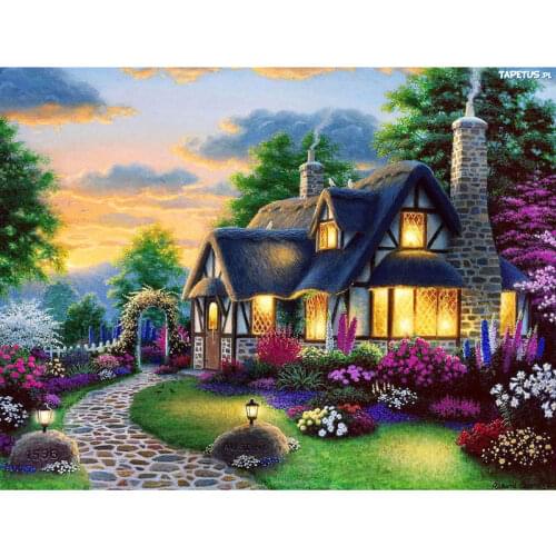 New Diy Diamond Painting Beautiful Cabin Lamp Transparent Diamond Embroidery All Square Drill Rhinestone Mosaic Picture