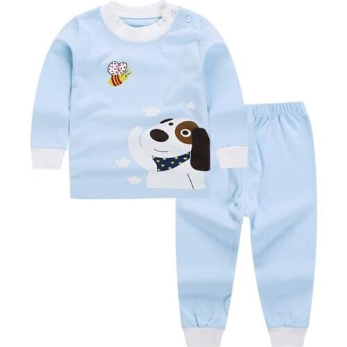 [Unini-yun]Baby Girl Boy Clothes Dog Tops T-shirt Long Sleeve + Pants Casual baby girl clothes 2pcs Outfits Set Autumn 12M-6T