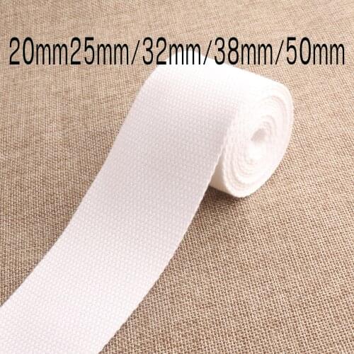 20mm/25mm/32mm/38mm/50mm White Webbing Cotton Webbing Polyester Webbing Nylon Webbing Bag Straps Tote Bag Handle