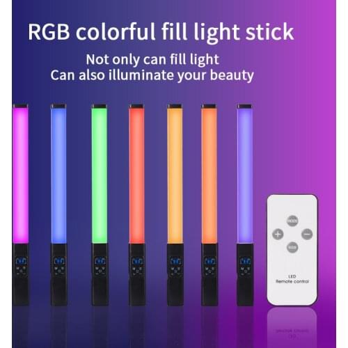 21-inch RGB Photography Light Stick Portable RGB Handheld Stick Light 20W 3000-6000K Colorful Flash with Built-in Battery