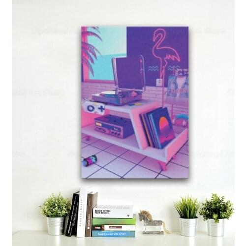 Spinningwave Retro synthwave poster Canvas Wall Art Decoration prints for living Kid Children room Home bedroom decor painting