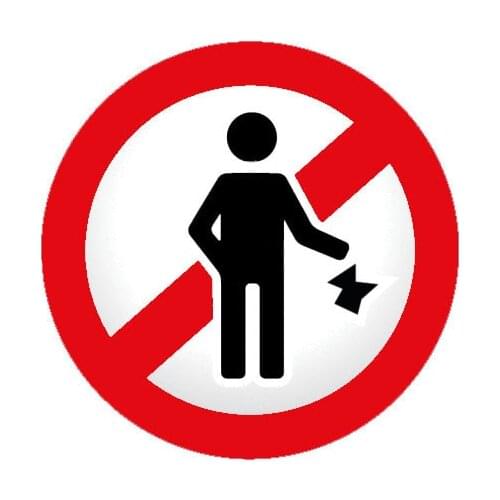 Dawasaru Warning Sign No Rubbish Car Sticker Waterproof Decal Laptop Suitcase Truck Motorcycle Auto Accessories PVC,10cm*10cm