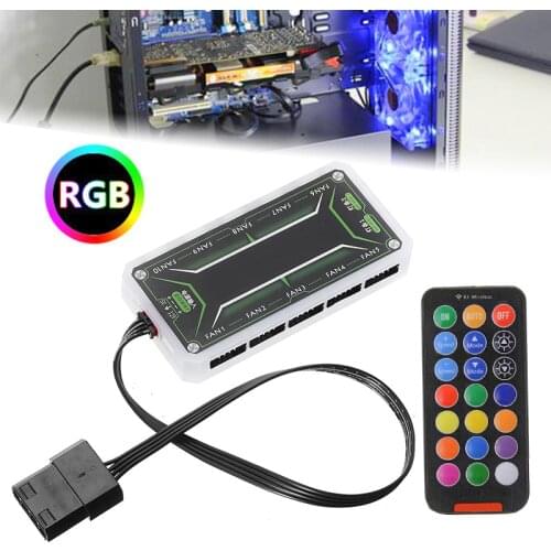 PC RGB RF Remote Control Console + Wireless Fan Case Controller For Computer Host Cooler ED Controlling Device