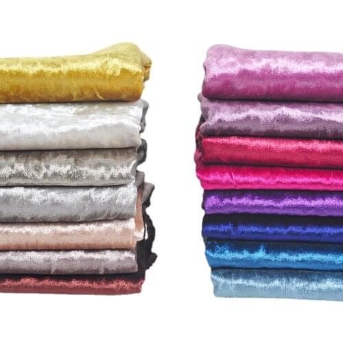 Wide 59" Grey Crushed Velvet Upholstery Sofa Fabric For Pillow Cushion Case Curtain Diy material By the Yard