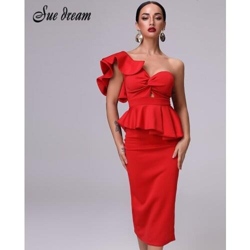 SUE DREAM Summer Dresses With Flounces
