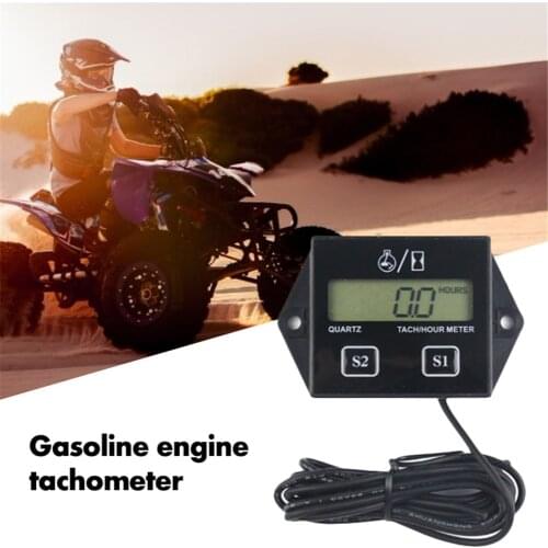 Motorcycle Gasoline Engine Tachometer Timer Replaceable Battery Inductive Digital Display 2 4-Stroke Accumulating Timers