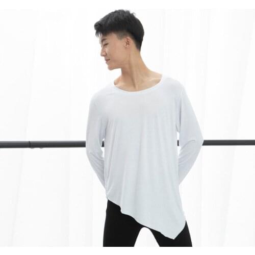 Front irregular man Tops Latin dance Tops modern Dance Loose Male teacher tops