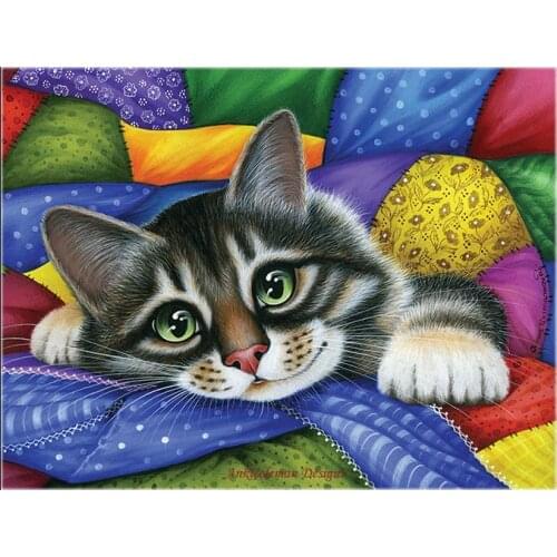 Counted Cross Stitch Kits Needlework Embroidery - Crafts 14 ct Aida DMC Color DIY Arts Handmade Home Decor - Colorful Patchwork