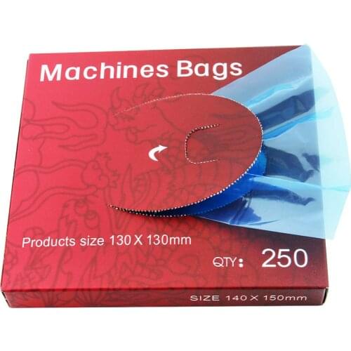 YUELONG 250PCS Disposable Tattoo Machine Covers Bags Sleeves Blue Plastic Machine Sleeves Bags for Tattoo Machine Accessories