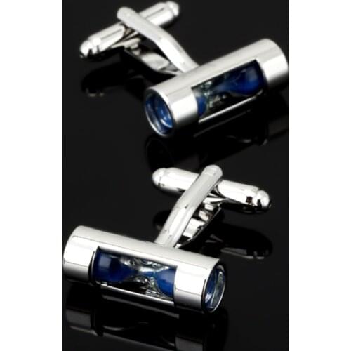 Free shipping, new blue hourglass Cufflinks fashion mens shirt Cufflinks exclusive designer jewelry buttons gift