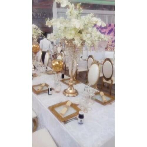 100cm /60cm tall )10pcs )New style Flower stand crystal beaded gold metal frame tall vases wedding centerpiece senyu01042