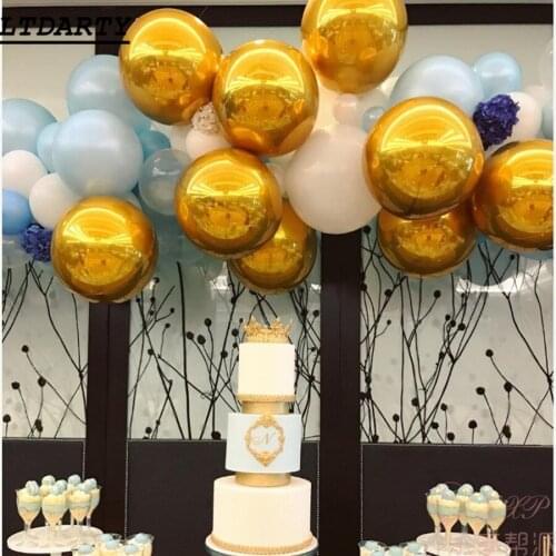 10pcs New 18inch glossy chrome metal 4D bubble gold silver wedding birthday party decoration balloons Helium Supplies kid gifts