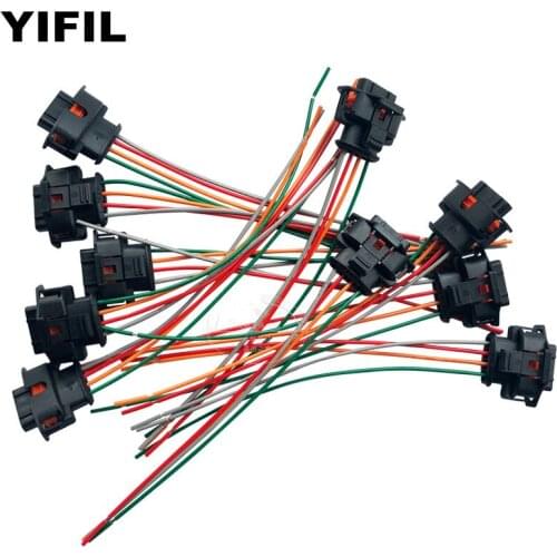 2/4/10pcs/lot 4 Pin 4 Way Inlet Pressure Temperature Sensor Connector Plug Socket With Cable Wire Harness For Bosch 0281002576
