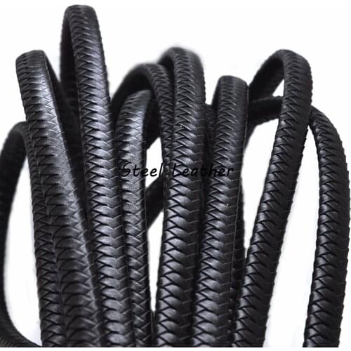 2m/lot Approx 12*6mm black lat Cord Rope for Bracelet DIY Jewelry Making Findings Accessories Handmade Leather Strands wholesale