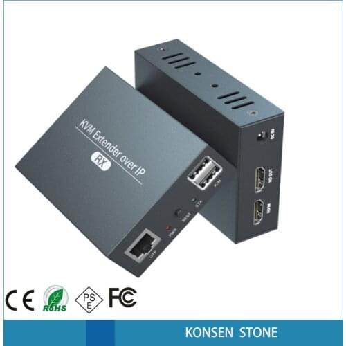 New HDMI USB KVM Extender Over IP RJ45 Ethernet Network KVM Extender USB HDMI 200M Over UTP/STP KVM Extender CAT5 CAT6