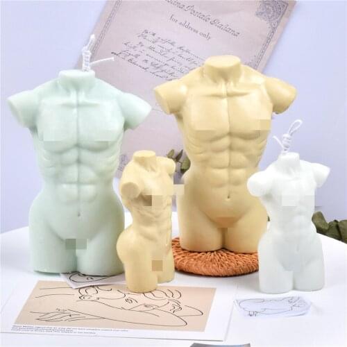 3D Male Muscle Body Silicone Candle Mold Transvestit Figure Curvy Making Soap Fragrance Crystal DIY Handmade Wax Tool Decoration