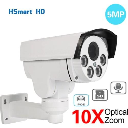 8MP 4K HD Outdoor Waterproof 10X Zoom 5MP POE Audio with SD Card Slot night vision PTZ smart Cameras Support Hikvision Protocl