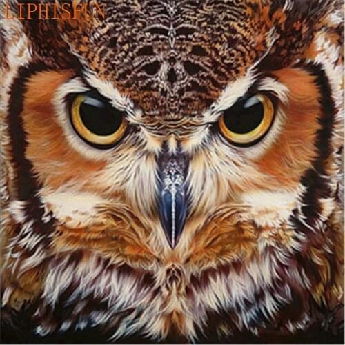 Diamond Painting Cross Stitch Full Square Round Picture of Rhinestone DIY Mosaic Embroidery Owl New Year Gift
