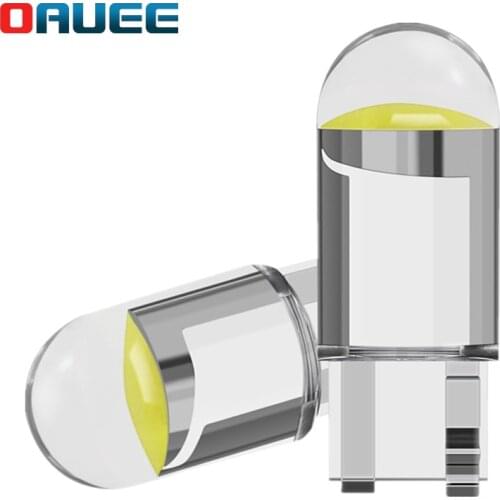 W5W 194 T10 Glass Housing Cob LED Car bulb 3000K 6000K White Green Blue Red Wedge License Plate Lamp Dome Light White Diedo