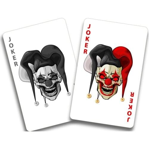 Circus Clown Playing Card Horror Car Sticker PVC Personality Fashion Auto Window Exquisite Applique Waterproof Decoration