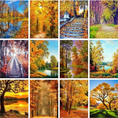 Evershine Landscape Diamond Painting Kit 5D DIY Cross Stitch Mosaic Sale Embroidery Autumn Scenery Crafts Gift Home Decor