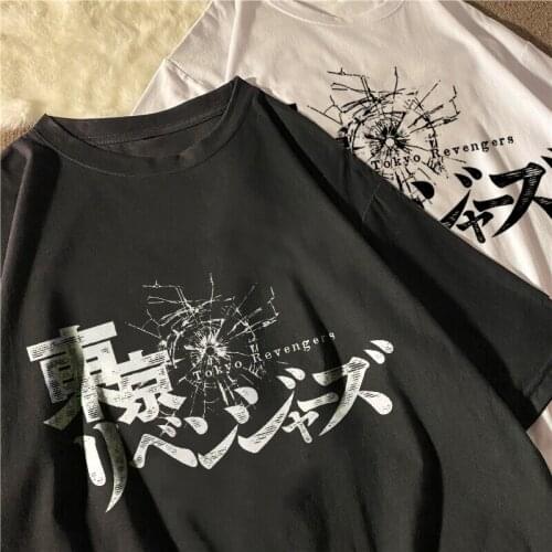 Japanese Anime Cartoon Tokyo Revengers Loose Kawaii Harajuku Summer Tokyo Revengers Graphic Tees Chic Cartoon Women T-shirt Tops