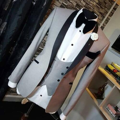 2020 New Slim Fit Mens Suits Sets Royal Blue Business Tuxedos 3 Pieces Blazer Set For Wedding Groomman (Jacket+Vest+Trousers)