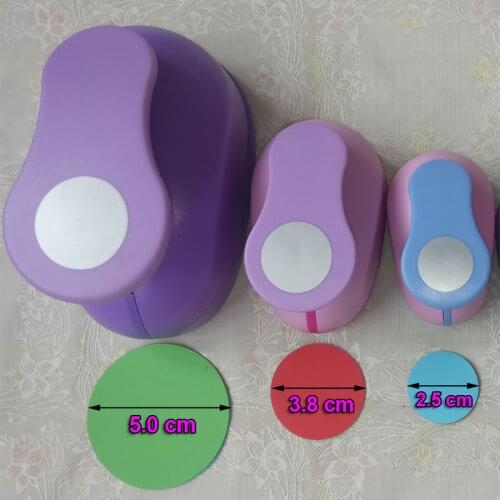 3PCS(5cm,3.8cm,2.5cm) Round shape craft punch set children manual DIY hole punches cortador de papel de scrapbook Circle punch