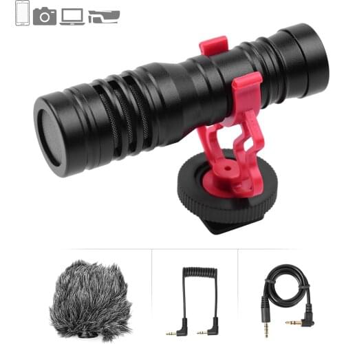 Condenser Microphone Interview Live Streaming Vlog Microphone 3.5mm TRS TRRS Audio Cable for Smartphone Laptop DSLR ILDC Camera