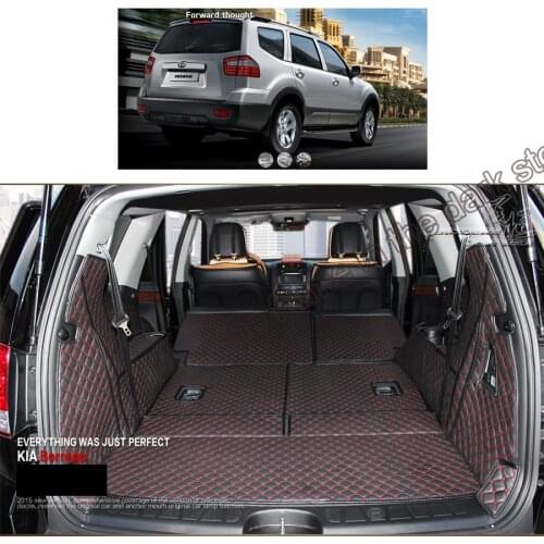 Lsrtw2017 for kia mohave leather car trunk mat cargo liner 2009 2010 2011 2012 2013 2014 2015 2016 2017 2018 Borrego rear boot