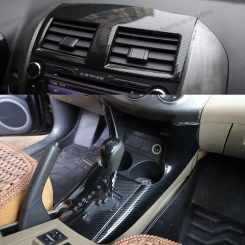 Lsrtw2017 Carbon Fiber Wood Grain Car Central Control Gear Interior Trims for Toyota Rav4 2007 2008 2009 2010 2011 2012 2013