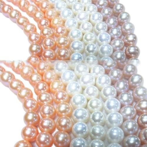 MADALENA SARARA AAA 4-12mm Round Freshwater Pearl For Bracelet And Necklace DIY Jewelry Making Strand 40-41cm