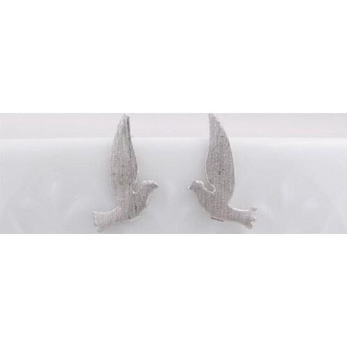 Fashion peace symbol pigeons stud earrings