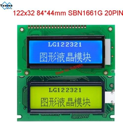 Lcd display module 12232 122*32 screen graphic blue SBN1661G LG122321 20pin compatible PG12232L