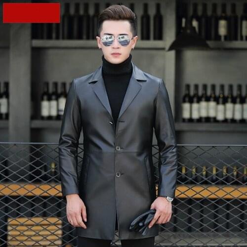 Mens Genuine Autumn Winter Jacket Windbreaker Coat Men Sheepskin Leather Jackets T-01-1703 MY769
