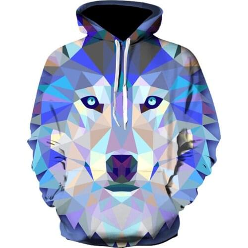 2020 New Men&Women Hoodies Wolf 3d Print Tracksuits Harajuku Hip Hop Sweatshirts Long Sleeve Pullover Hooded Loose Tops Outwears