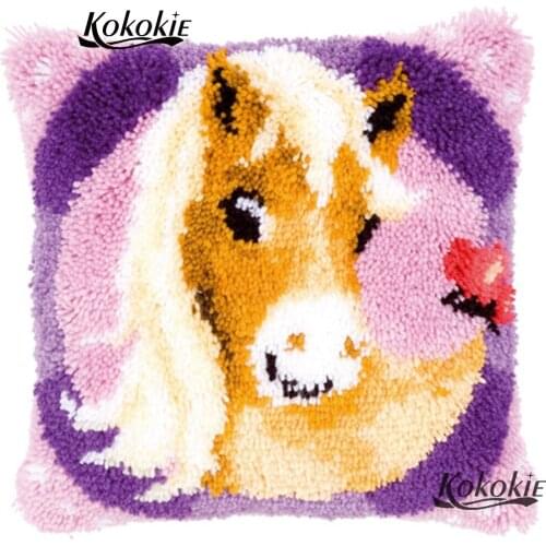 Crocheting Rug Kits latch hook rug kits carpet canvas cartoon Embroidery cross stitch kits Unfinished Pillowcase diy Needlework