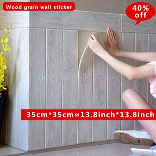 3D Stereo Wood Wall Panel Stickers Self Adhesive Foam Wallpaper For Living Room Home House Decor Christmas Decorations