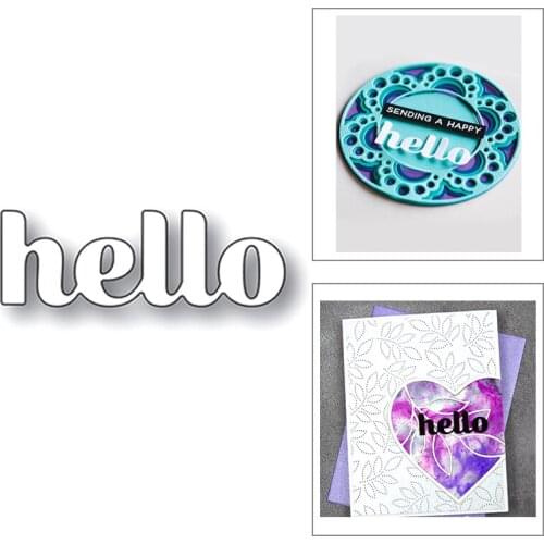 2020 New English Words Hello Metal Cutting Dies For DIY Cut Paper Craft Making Greeting Card Scrapbooking and Album NO Stamp Set