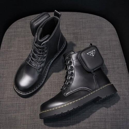 2021 New Fashion Winter Shoes Ladies Popular Motorcycle Outdoor Safety Boots High Top Leather Boots Fashion Pocket Boots Hot