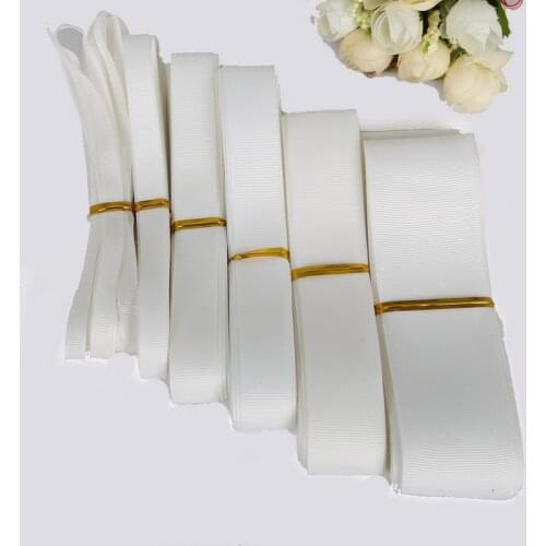 New Arrival 7-38mm 5yards Grosgrain Ribbon White Color for Wedding Party Decoration Gift Packing DIY Handmade Crafts Material