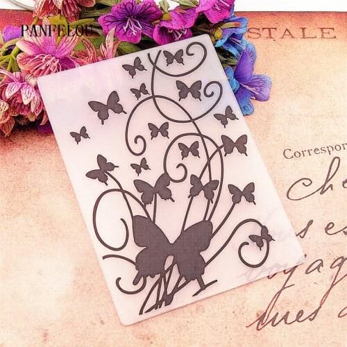 NEW butterfly vines card leaf Embossing folders Plastic For Scrapbooking DIY Template Fondant Cake Photo Album Card Making