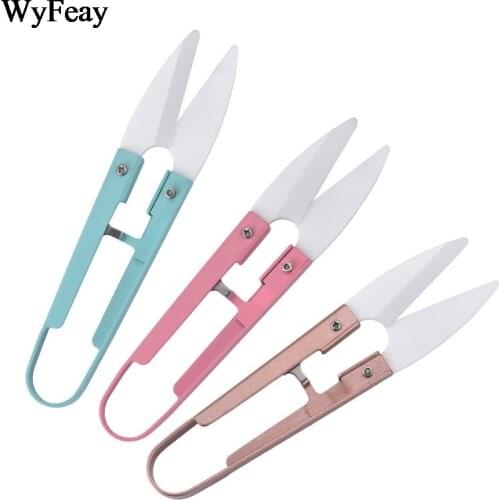 Ceramic Shaped Knife Cross-stitch Scissors Thread Cutter Head Yarn Fish Line Child Safety Sewing Embroidery Ceramic Yarn Shears