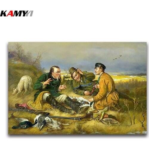 Hunters Hunting landscape 5D DIY Diamond Painting Cross Stitch Full drill Diamond mosaic Diamond embroidery Pictures rhinestones